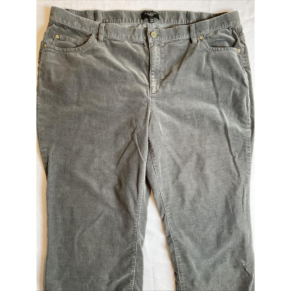 Talbots Gray‎ Fine Wale Corduroy Pants Women's Size 22 Vintage 90s Y2K - Picture 3 of 10